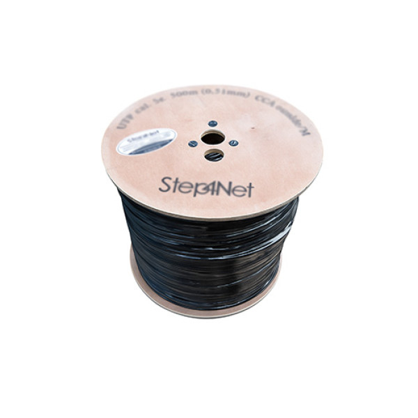 Купити Кабель вита пара Step4Net UTP cat 5E 305м=1 бар (0,51мм) CCA outdoor-M зовнішній, самонесучий
