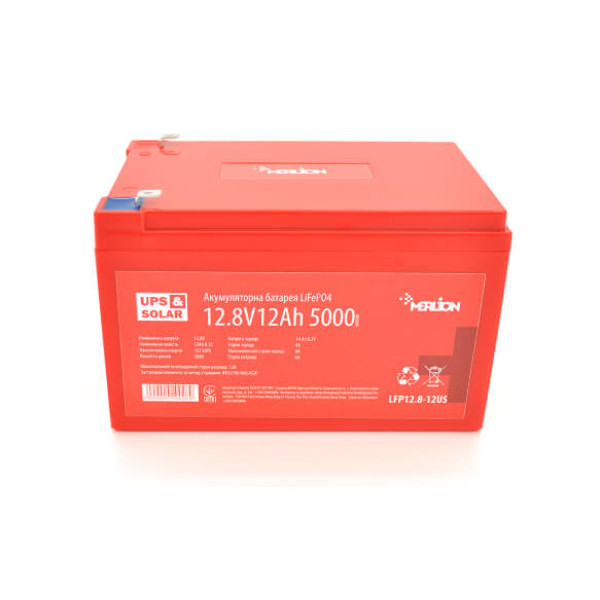 Купити Літій-залізо-фосфатний акумулятор Merlion LiFePO4 12.8V 12AH (4S2P/BMS-15A), (151x99x99) for UPS, до 5000 циклів, Q12