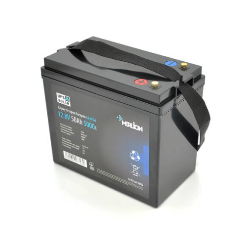 Купити Літій-залізо-фосфатний акумулятор Merlion LiFePO4 12.8V 50AH (4S1P/BMS-50A), (229x138x205), до 5000 циклів, Q2