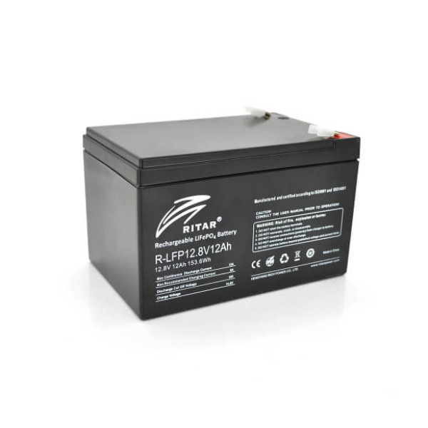 Купить Аккумуляторная батарея Ritar LiFePO4 12,8V 12Ah 153,6Wh BMS6A@4S ( 150 x 98 x 95 (100) ), 1,495kg Q6