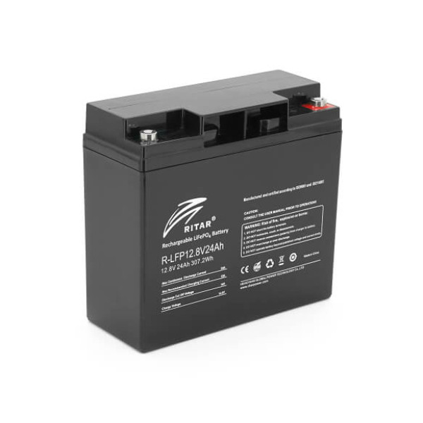 Купить Аккумуляторная батарея Ritar LiFePO4 12,8V 24Ah BMS2P4S ( 180 x 165 x 73 (160) ),3,0kg Q4