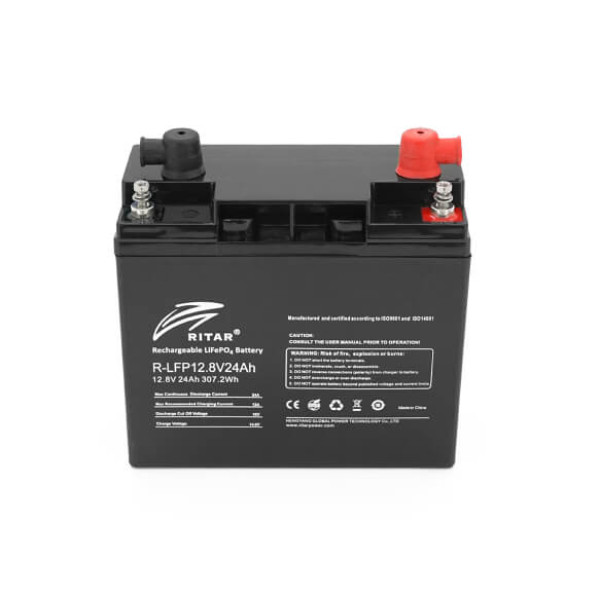 Купить Аккумуляторная батарея Ritar LiFePO4 12,8V 24Ah BMS2P4S ( 180 x 165 x 73 (160) ),3,0kg Q4