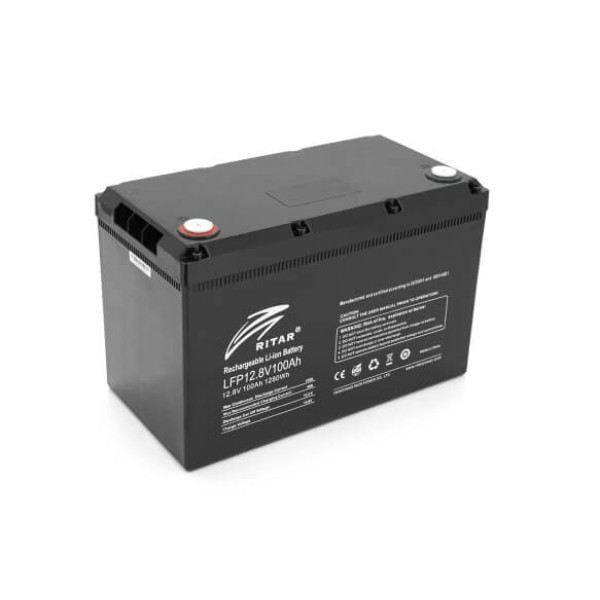 Купить Аккумуляторная батарея Ritar LiFePO4 12,8V 100Ah 1280Wh BMS100@4S ( 328 x 172 x 215 (220), 13,8kg Q1
