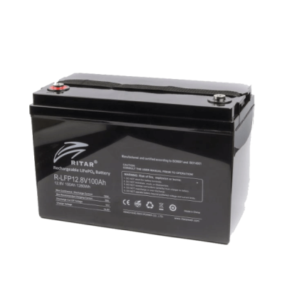 Купить Аккумуляторная батарея с bluetooth Ritar LiFePO4 12,8V 100Ah 1280Wh BMS50A@4S (330 х 172 х 214 мм), 13kg Q1