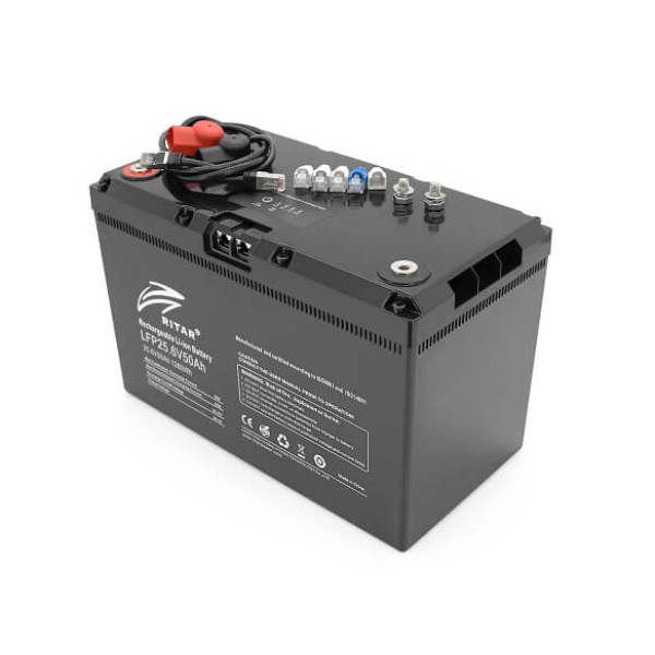 Купить Аккумуляторная батарея с bluetooth Ritar LiFePO4 25.6V 50Ah 1280Wh BMS25@8S (330 х 172 х 214 мм), 11kg Q1
