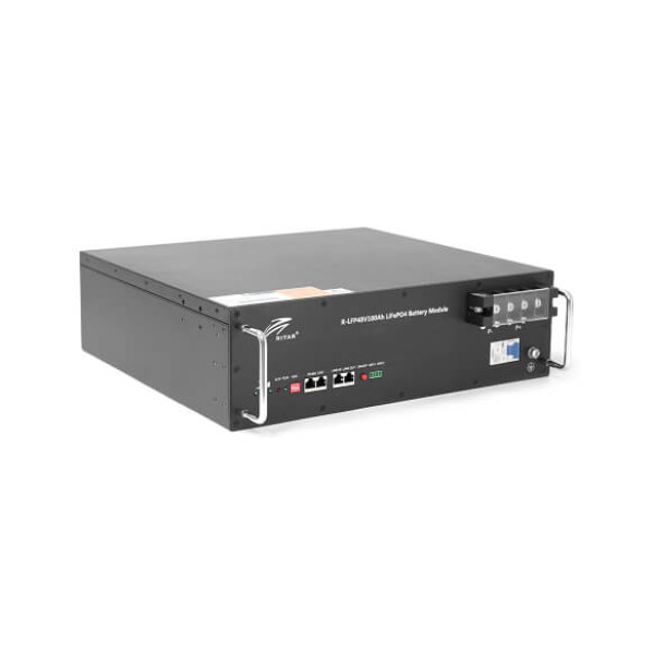 Купити Акумуляторна батарея Ritar LiFePO4 48V 100Ah 4800Wh BMS100@16S для монтажу у стійку ( 442 x450 х 175 ) Q1