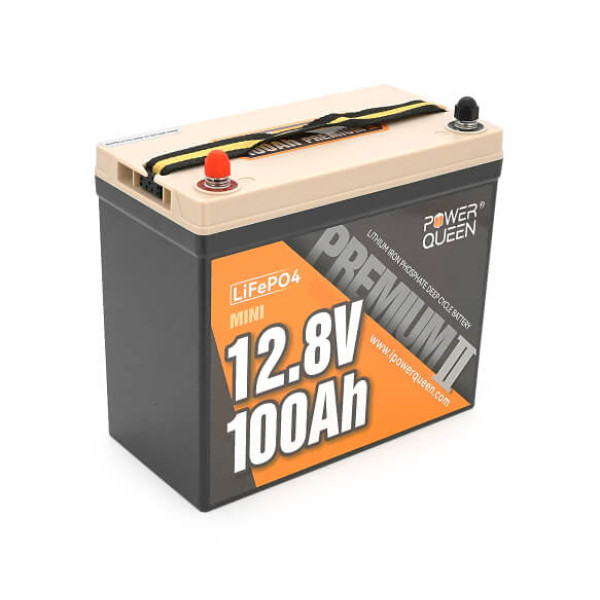 Купить Аккумуляторная батарея LiFePO4 Power Queen 12.8V 100Ah Mini, 1280Wh, BMS 100A, 329*172*214мм