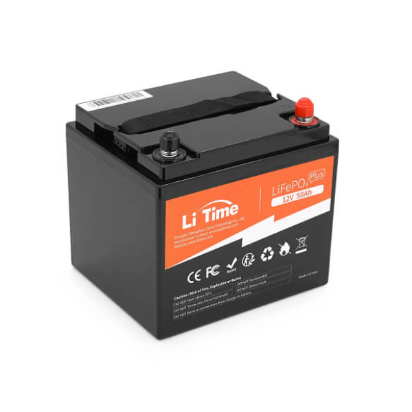 Купити Акумуляторна батарея Li-TIME LiFePO4 12,8V 50Ah 640Wh(100/100A), заряд 14,4В/10А, (198 x 166 x 170мм), 5,24kg, Q1