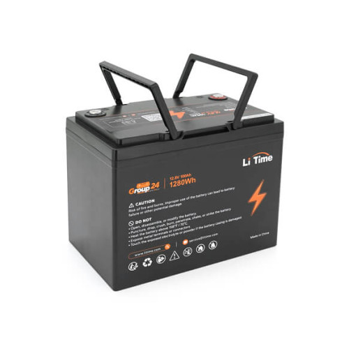 Купити Акумуляторна батарея Li-TIME Group 24 LiFePO4 12.8 100Ач 1280Wh,(100/100A) M8, 200*258*168mm