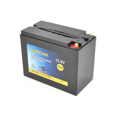 Купить Аккумуляторная батарея Vipow LiFePO4 12,8V 30Ah со встроенной ВМS платой 25A (225*120*175), 4.5 kg