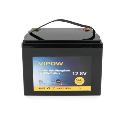 Купити Акумуляторна батарея Vipow LiFePO4 12,8V 50Ah з вбудованою ВМS платою 40A, (229*138*208) Q2