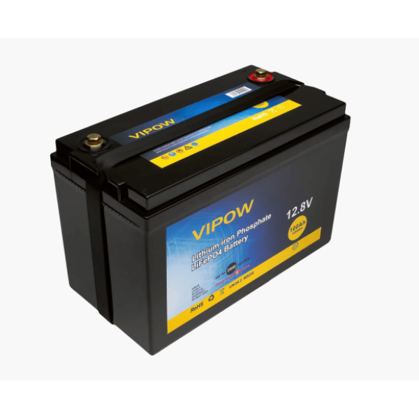 Купити Акумуляторна батарея Vipow LiFePO4 12,8V 100Ah з вбудованою ВМS платою 80A