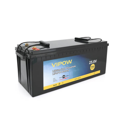Купити Акумуляторна батарея Vipow LiFePO4 25,6V 100Ah з вбудованою ВМS платою 80A (523*207*215)