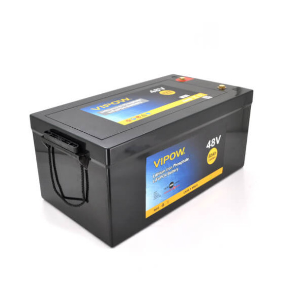 Купити Акумуляторна батарея Vipow LiFePO4 51,2V 50Ah з вбудованою ВМS платою 40A, 48V (520x269x220)