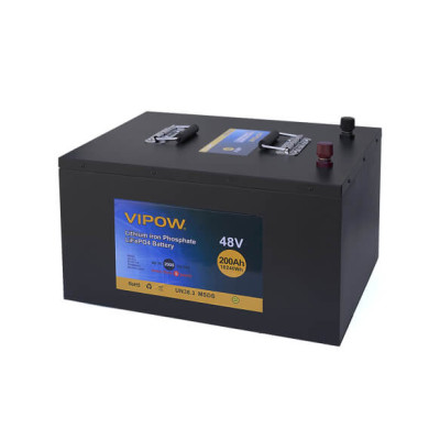 Купить Аккумуляторная батарея Vipow LiFePO4 51,2V 200Ah со встроенной ВМS платой 100A (520*400*300), 77kg