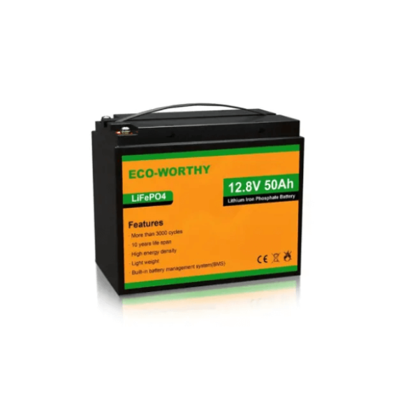Купити Акумуляторна батарея Eco-Worthy LiFePO4 12,8V 50Ah,(50/50A), 0°C до 60°C, винт M8, 233х135х215 мм. 6.4 кг
