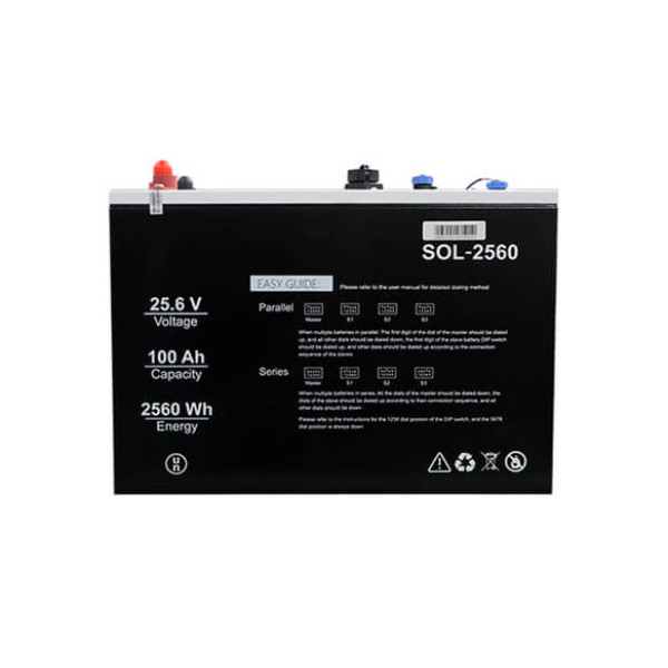 Купить Аккумуляторная батарея SOLINVED LiFePO4 25,6V 100Ah,(50/100A) 360x260x250mm, 22.9kg