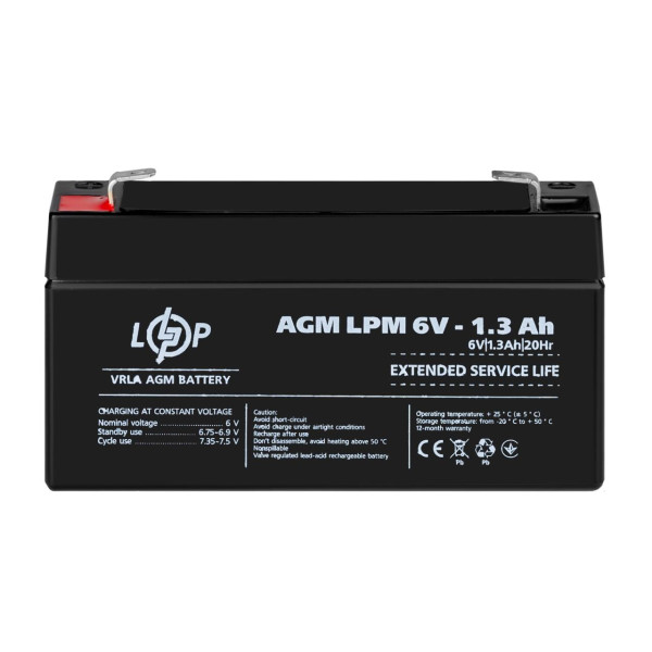 Купить Аккумулятор AGM LPM 6V - 1.3 Ah