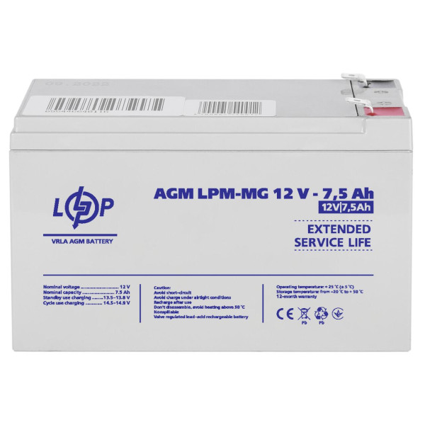 Купить Аккумулятор мультигелевый LPM-MG 12V - 7.5 Ah Уценка 11.06