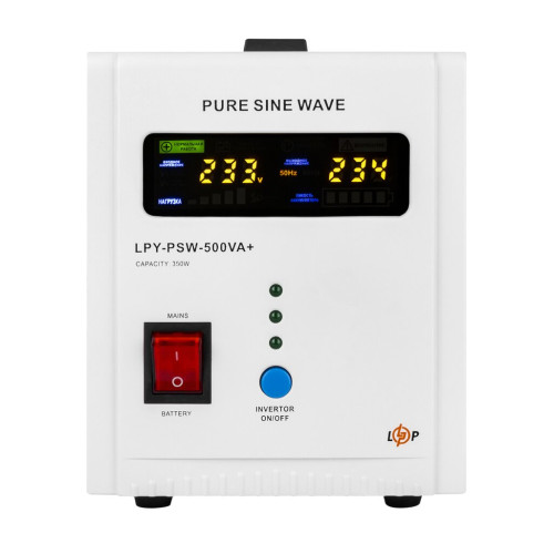 Купити ДБЖ з правильною синусоїдою 12V LPY-PSW-500VA+ (350Вт) 5A/10A