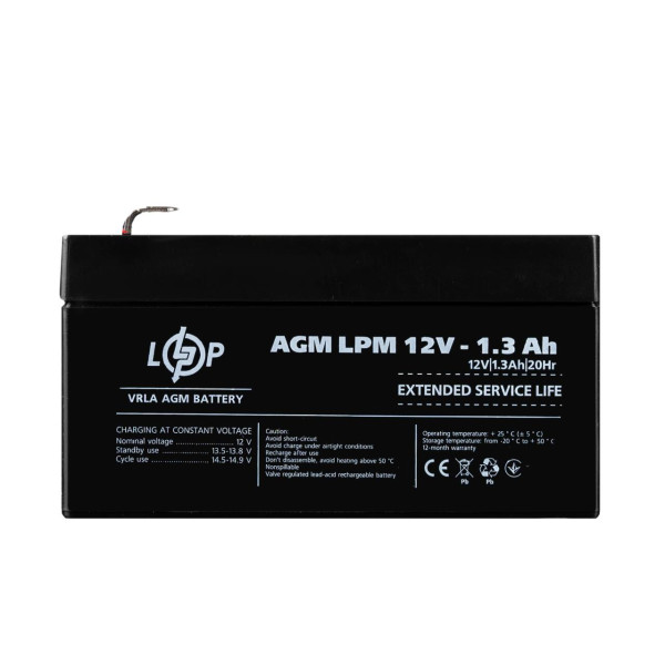 Купить Аккумулятор AGM LPM 12V - 1.3 Ah