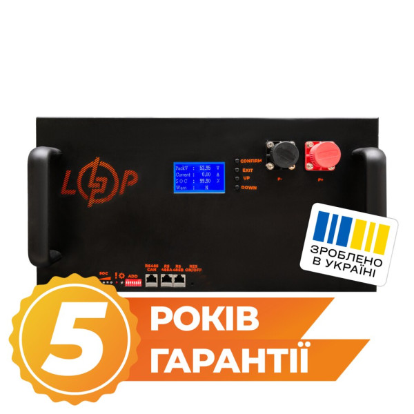 Купить Аккумулятор LP LiFePO4 25,6V - 280 Ah (7168Wh) (BMS 200A/100А) LCD металл Smart RM RS485/CAN