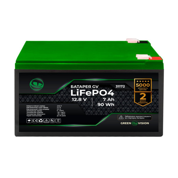 Купити Акумулятор GV LiFePO4 12,8V - 7Ah (90Wh)
