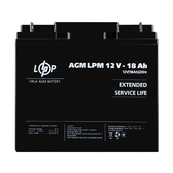 Купити Акумулятор AGM LPM 12V - 18 Ah