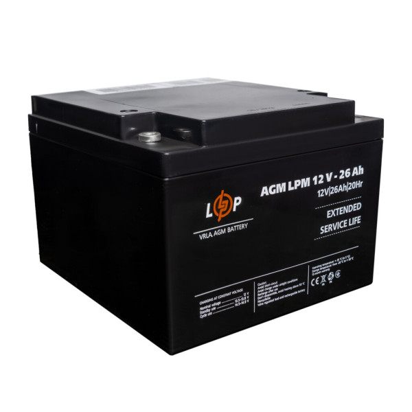 Купити Акумулятор AGM LPM 12V - 26 Ah під болт М5