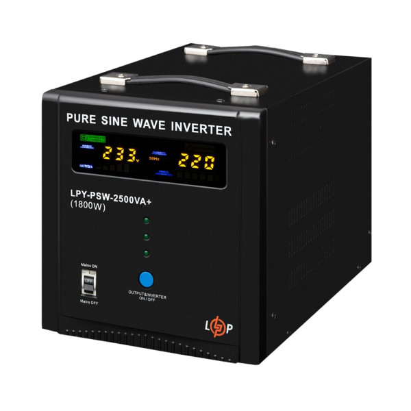 Купити ДБЖ LogicPower LPY-PSW-2500VA+ (1800Вт) 10A/20A з правильною синусоїдою 24V