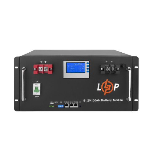 Купити Акумулятор LP LiFePO4 48V (51,2V) - 100 Ah (5120Wh) (Smart BMS 100A) з LCD RM