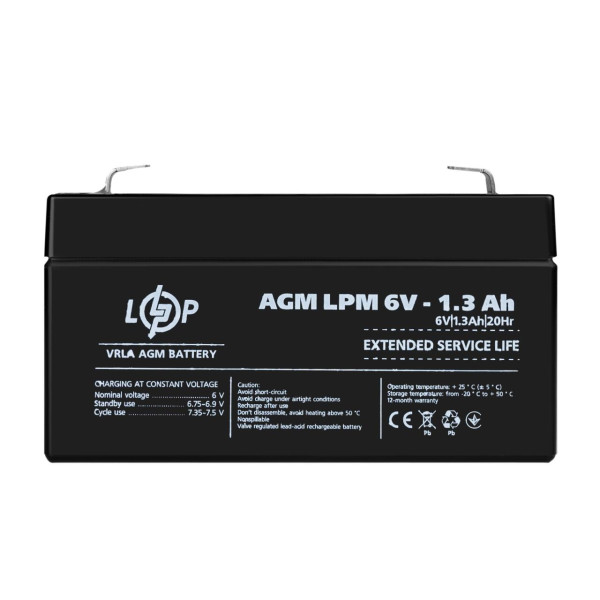 Купить Аккумулятор AGM LPM 6V - 1.3 Ah