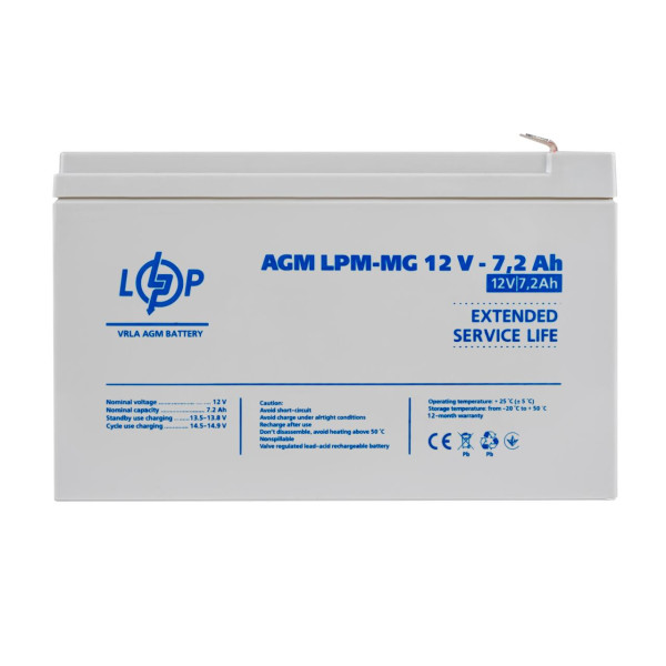 Купить Аккумулятор мультигелевый LPM-MG 12V - 7.2 Ah Уценка 10.2024