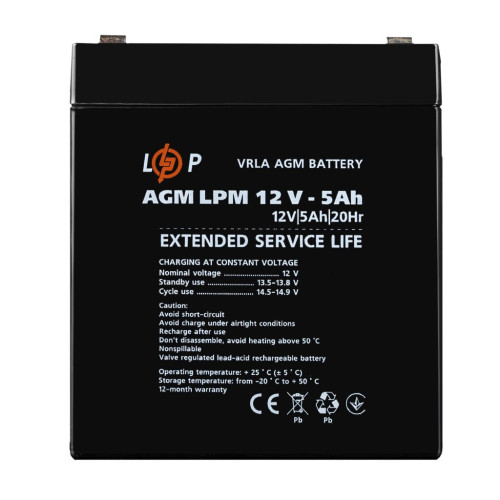 Купити Акумулятор AGM LPM 12V - 5 Ah