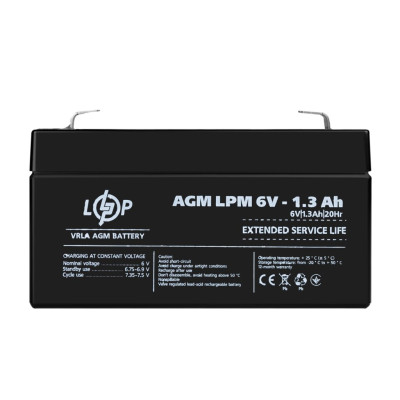 Купити Акумулятор AGM LPM 6V - 1.3 Ah