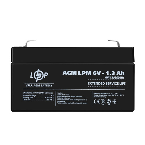 Купити Акумулятор AGM LPM 6V - 1.3 Ah