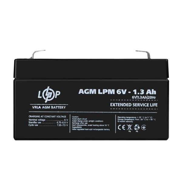 Купити Акумулятор AGM LPM 6V - 1.3 Ah