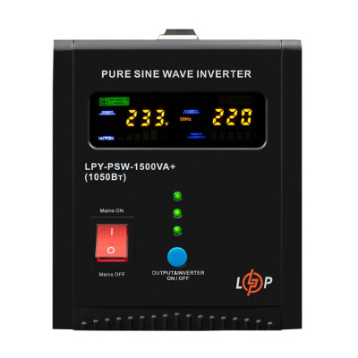 Купити ДБЖ LogicPower LPY-PSW-1500VA+ (1050Вт) 10A/15A з правильною синусоїдою 24V