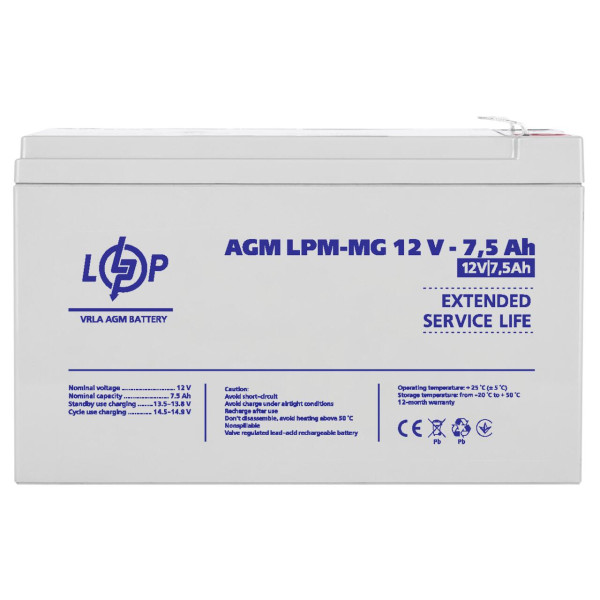 Купить Аккумулятор мультигелевый LPM-MG 12V - 7.5 Ah Уценка 11.06