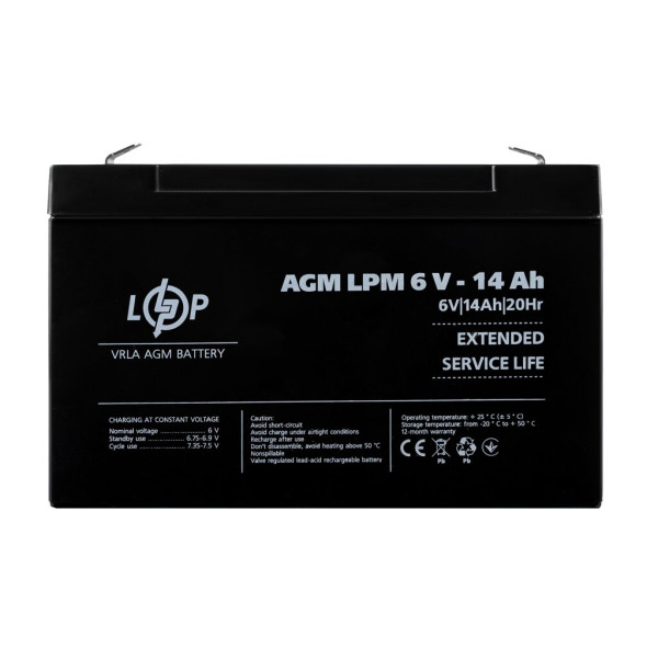 Купить Аккумулятор AGM LPM 6V - 14 Ah