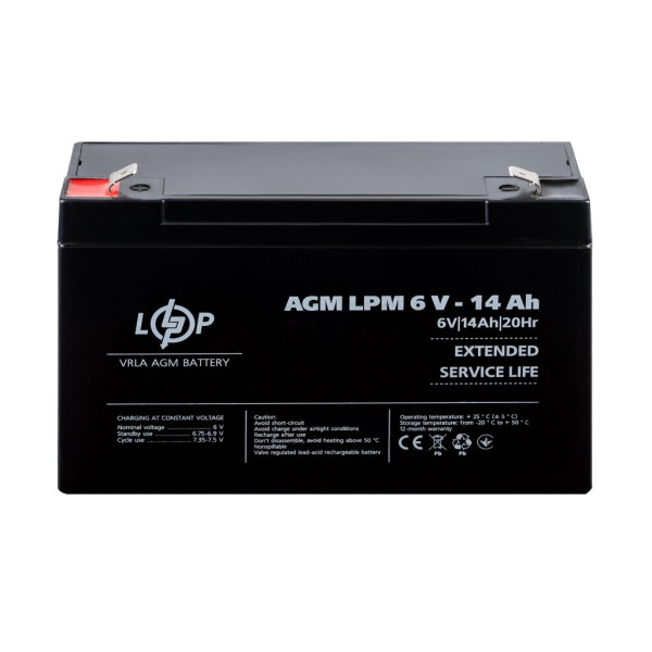 Купити (4160) Акумулятор AGM LPM 6V - 14 Ah 09/23