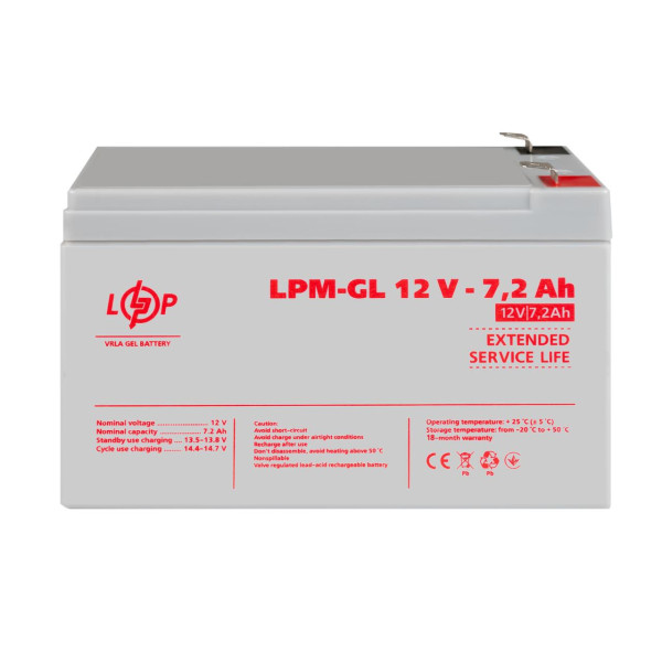Купить Аккумулятор гелевый LPM-GL 12V - 7.2 Ah Уценка 08.2024