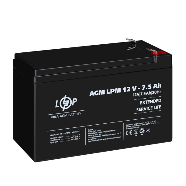 Купить Аккумулятор AGM LPM 12V - 7.5 Ah