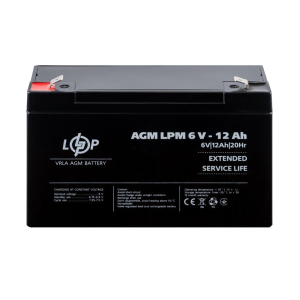 Купити (4159) Акумулятор AGM LPM 6V - 12 Ah (02-2024)