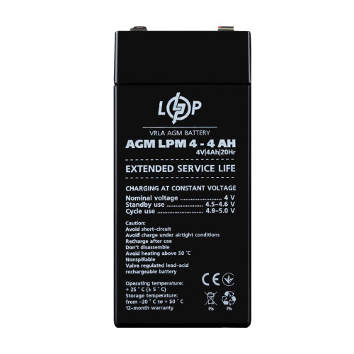 Купити Акумулятор AGM LPM 4V - 4 Ah