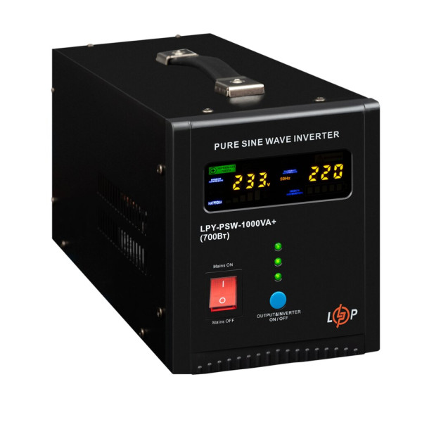 Купити ДБЖ LogicPower LPY-PSW-1000VA+ (700Вт) 10A/20A з правильною синусоїдою 12V