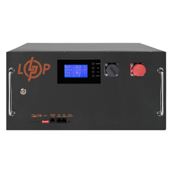 Купить Аккумулятор LP LiFePO4 51,2V-150 Ah (7680 Wh) (BMS SP 150A/100 А) RM RS485/CAN LCD BL