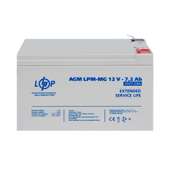 Купить Аккумулятор мультигелевый LPM-MG 12V - 7.2 Ah Уценка 10.2024