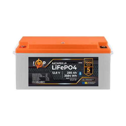 Купити Акумулятор LP LiFePO4 12,8V - 280 Ah (3584Wh) (BMS 200A/100А) пластик Smart BT