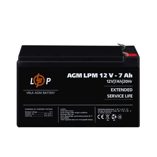 Купити Акумулятор AGM LPM 12V - 7 Ah